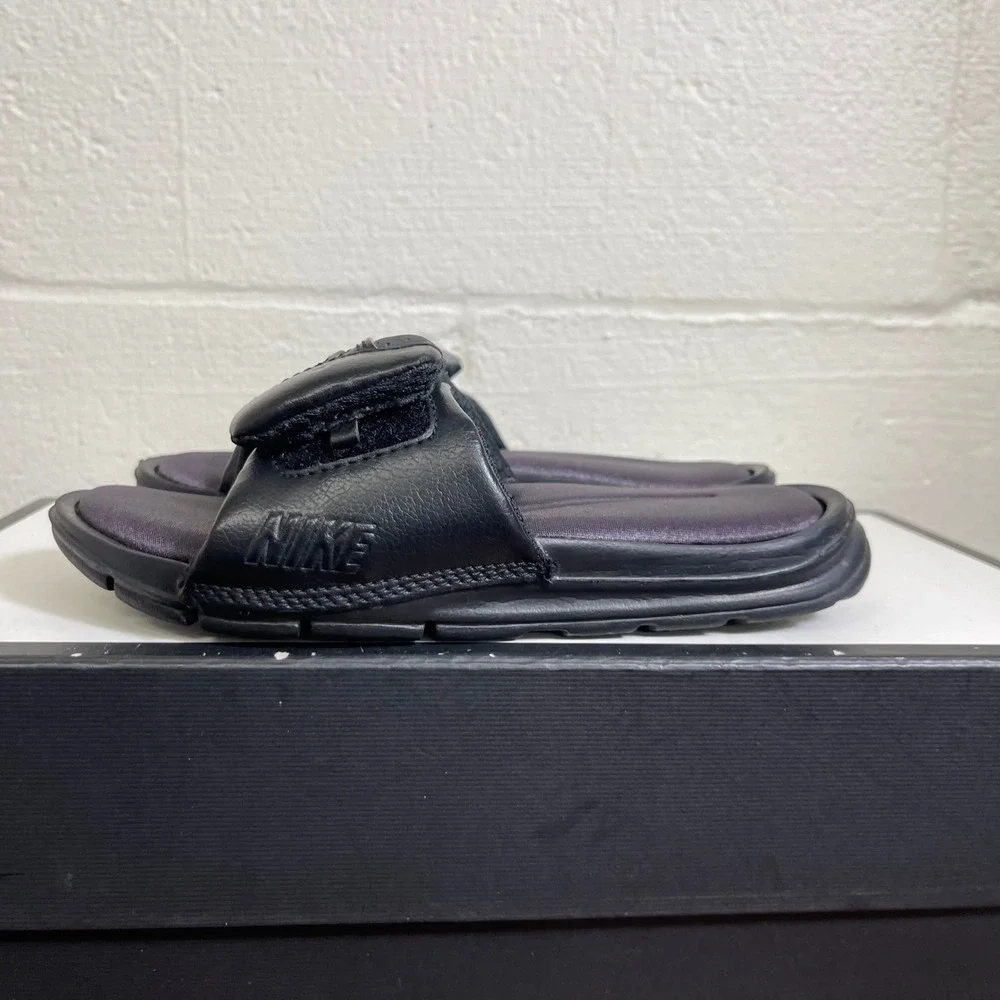 Nike Ultra Comfort 386626-061 Sandals Slides Black Slip‎ On Kids Size 2 Y